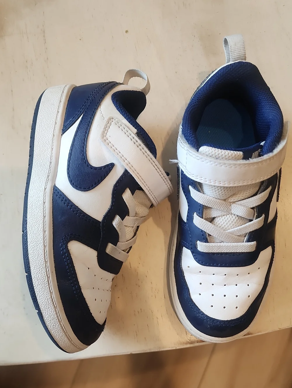Nike Kids White and Navy Shoes